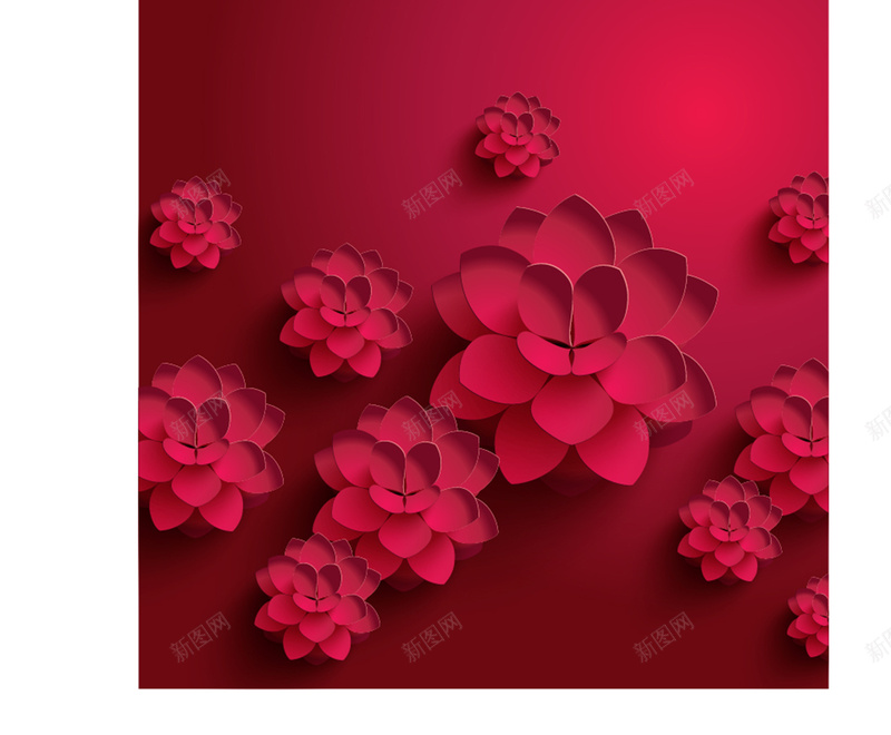 新春立体剪纸花卉背景矢量素材eps设计背景_新图网 https://ixintu.com 新春 立体 剪纸 花卉 背景 矢量素材 纸艺 春节 花开富贵 福字
