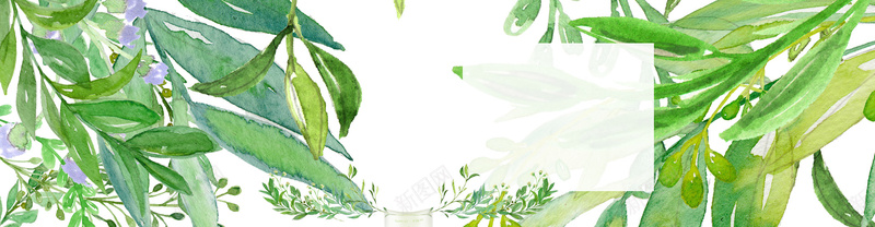 手绘树叶背景图psd设计背景_新图网 https://ixintu.com 化妆品 女装 手绘 树叶 绿色 海报banner 卡通 童趣