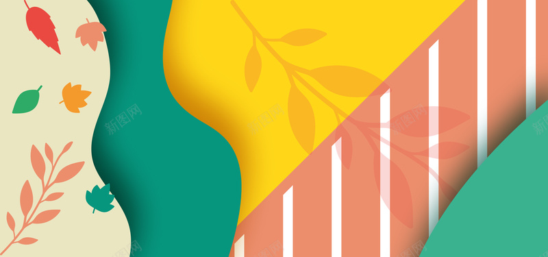 秋季多彩几何电商促销banner背景psd设计背景_新图网 https://ixintu.com 秋季 多彩 几何 电商 上新 新品 促销 banner 背景