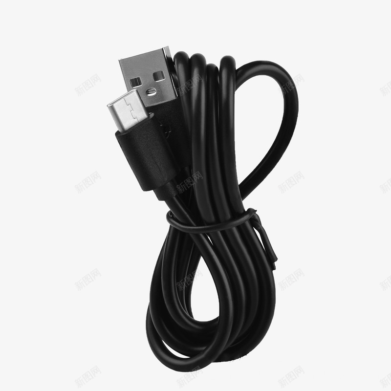 typec黑色数据线透明图png免抠素材_新图网 https://ixintu.com 黑色 数据线 透明图