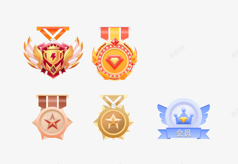 等级勋章iconpng免抠素材_新图网 https://ixintu.com 等级 勋章