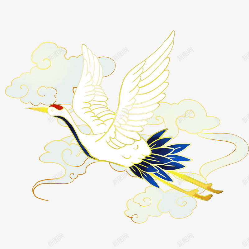 飞鹤祥云云纹国潮风png免抠素材_新图网 https://ixintu.com 飞鹤 祥云 云云 纹国 潮风