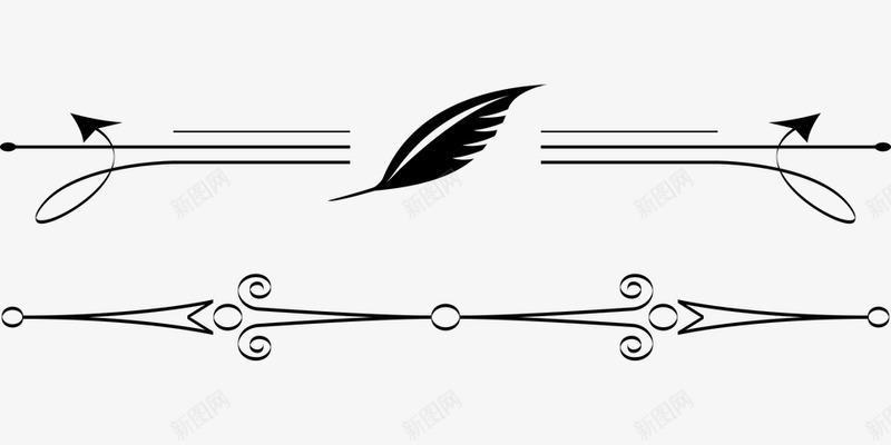 Dividers Feather Flourish Separators OrnamentTY校园素锦专柜png免抠素材_新图网 https://ixintu.com 校园 素锦 专柜