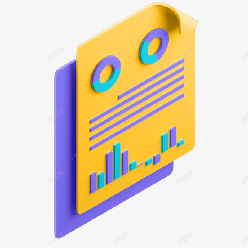 卡通立体数据表免扣图png免抠素材_新图网 https://ixintu.com 金融信息 金融数据 大屏幕 扁平化 显示屏
