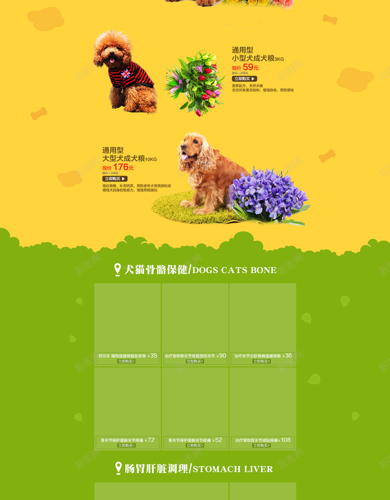 绿色简约宠物食品店铺首页背景psd设计背景_新图网 https://ixintu.com 绿色背景 简约背景 宠物食品 狗粮 首页背景 狗狗关爱季