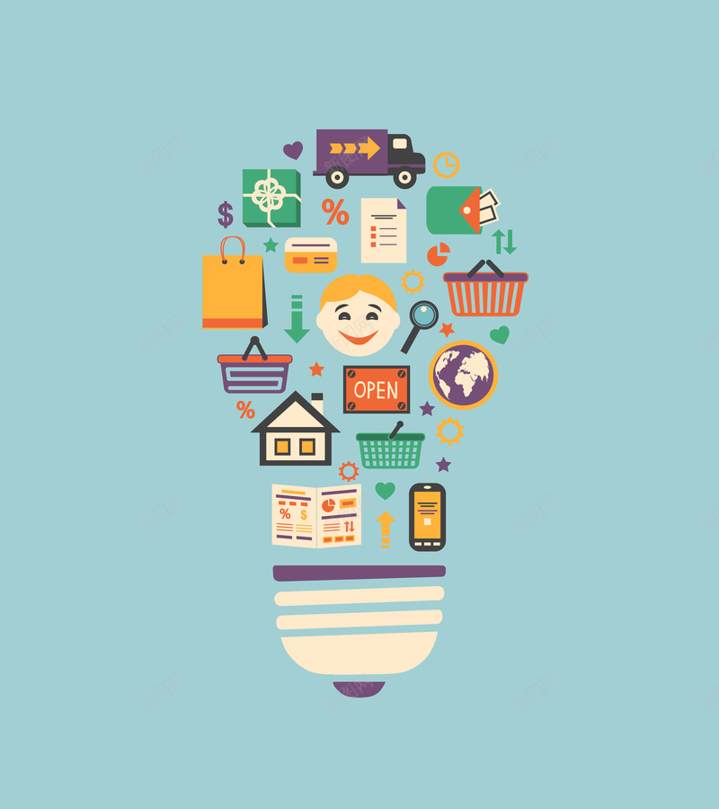 信息化生活扁平图标灯泡背景素材eps设计背景_新图网 https://ixintu.com 图标 灯泡 生活 扁平图标 扁平 信息化 素材 背景 图标背景 生活图标 信息化素材