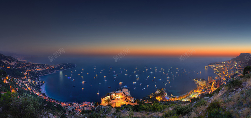 大气海湾背景psd设计背景_新图网 https://ixintu.com 海报banner 城市 大气 海湾 灯光