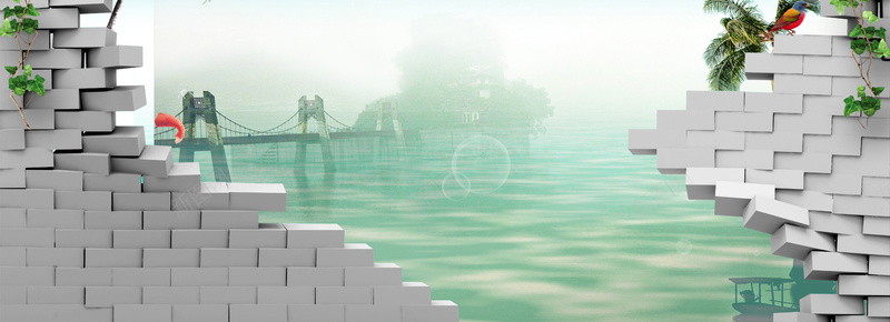 立体墙砖简约背景jpg设计背景_新图网 https://ixintu.com 立体 绿色 小鸟 海报banner 墙砖简约背景 3D