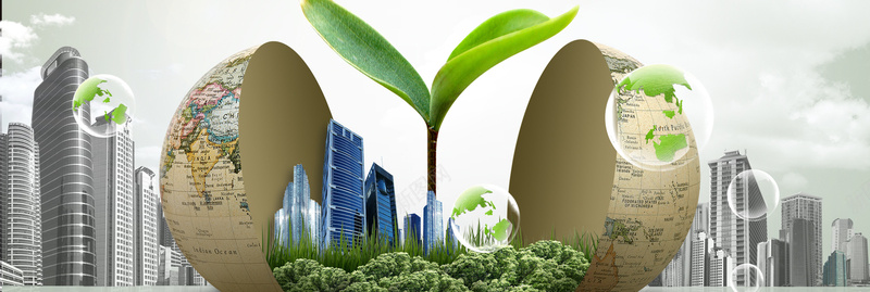 清新背景jpg设计背景_新图网 https://ixintu.com 海报banner 地球 城市 气球 环保 其他