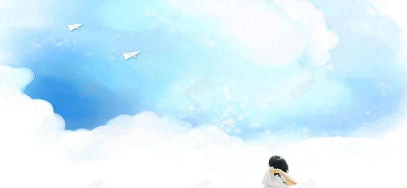 梦幻卡通纸飞机背景jpg设计背景_新图网 https://ixintu.com 海报banner 纸飞机 卡通 梦幻 童趣 手绘