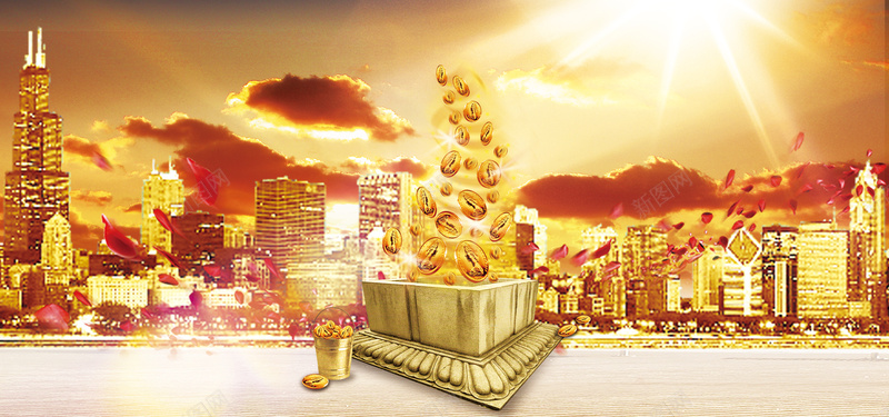 财富积累金融理财宣传jpg设计背景_新图网 https://ixintu.com 宣传海报 理财 积少成多 财富积累 金子 金币 金融理财 钱袋子