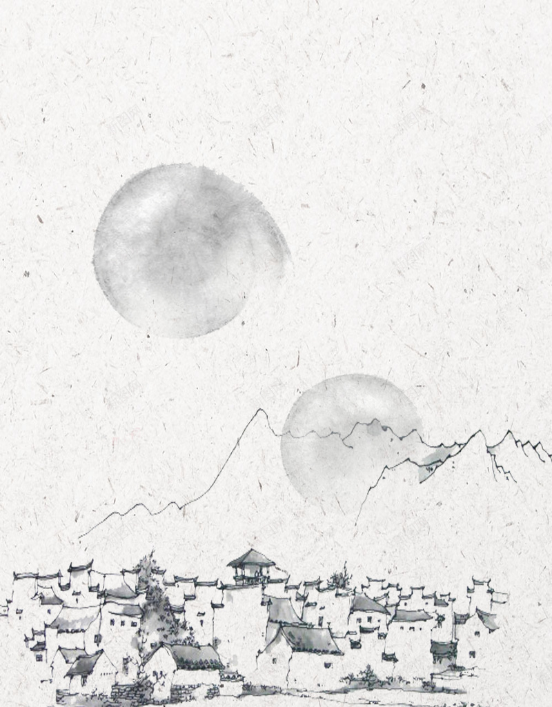 水墨村庄海报背景psd设计背景_新图网 https://ixintu.com 夏季海报 大气海报 文艺海报 水墨海报 自然海报 文化海报 宣传海报 艺术海报 简约海报