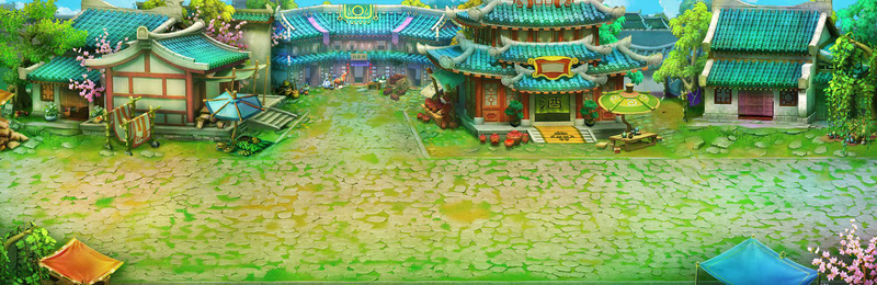 唯美游戏场景jpg设计背景_新图网 https://ixintu.com 唯美 游戏 石板路 海报banner 卡通 童趣 手绘