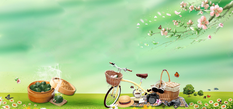 春季旅游踏青宣传海报bannerjpg设计背景_新图网 https://ixintu.com 踏青出游季 春季踏青 清明踏青 踏青春游 踏青季 春游季 踏青节 阳春三月 春天踏青 踏青活动 春季 旅游 踏青 梅花 鲜花 草地 天空 自行车 水果 帽子 清新背景