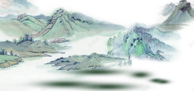 国画大好河山背景psd设计背景_新图网 https://ixintu.com 海报banner 大好河山背景 背景素材 设计素材 国画 中国风