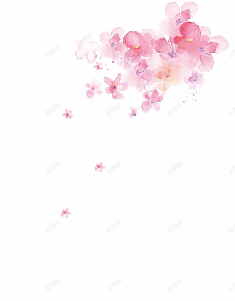 水墨粉色花朵飘散海报背景素材jpg设计背景_新图网 https://ixintu.com 手绘 水墨 粉色花 花 背景 水墨粉色花朵飘散背景图片下载 psd 白色