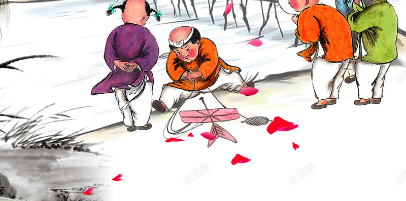 春天踏青风筝中国风背景素材psd设计背景_新图网 https://ixintu.com 春天 踏青 风筝 中国风 背景 素材 水墨 清明