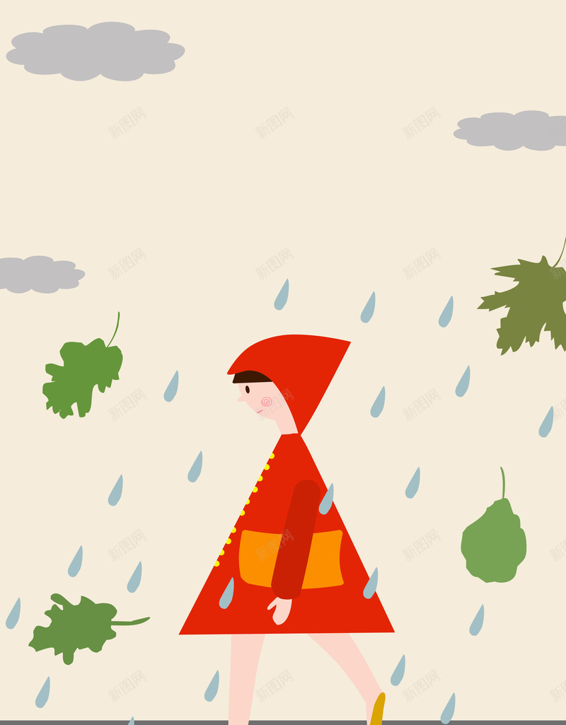 雨水节气卡通人物广告设计psd设计背景_新图网 https://ixintu.com 24节气 下雨 大雨 降雨 雨水 雨滴 简约 文艺 小清新 卡通 插画 卡通人物 女孩 雨水节气