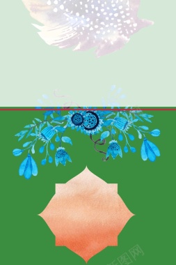 和风日本手绘花边典雅素净高级时尚广告背景背景