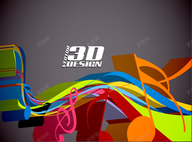 彩色3D立体图音乐背景eps设计背景_新图网 https://ixintu.com 彩色 立体图 音乐背景 设计 几何 3D 扁平 科技 商务 质感