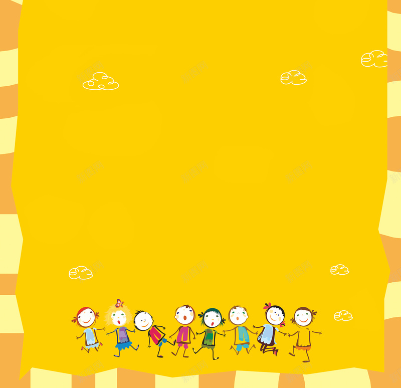 黄色扁平卡通背景psd设计背景_新图网 https://ixintu.com 促销 卡通 扁平 红包 黄色