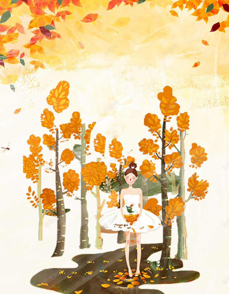 秋分季节风景美图psd设计背景_新图网 https://ixintu.com 小清新 季节 时光 简约 节气 颜色 文艺 浪漫 卡通 风景