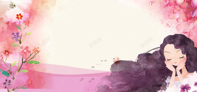 商场促销海报背景jpg设计背景_新图网 https://ixintu.com 新品上市 女装 手绘 红色 花朵 梦幻 淘宝 banner 美妆 彩妆 春装新品 促销宣传
