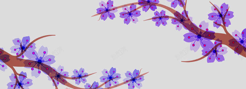 樱花bannerpsd设计背景_新图网 https://ixintu.com 樱花banner 海报banner 樱花剪影 樱花背景 背景素材 卡通 童趣 手绘