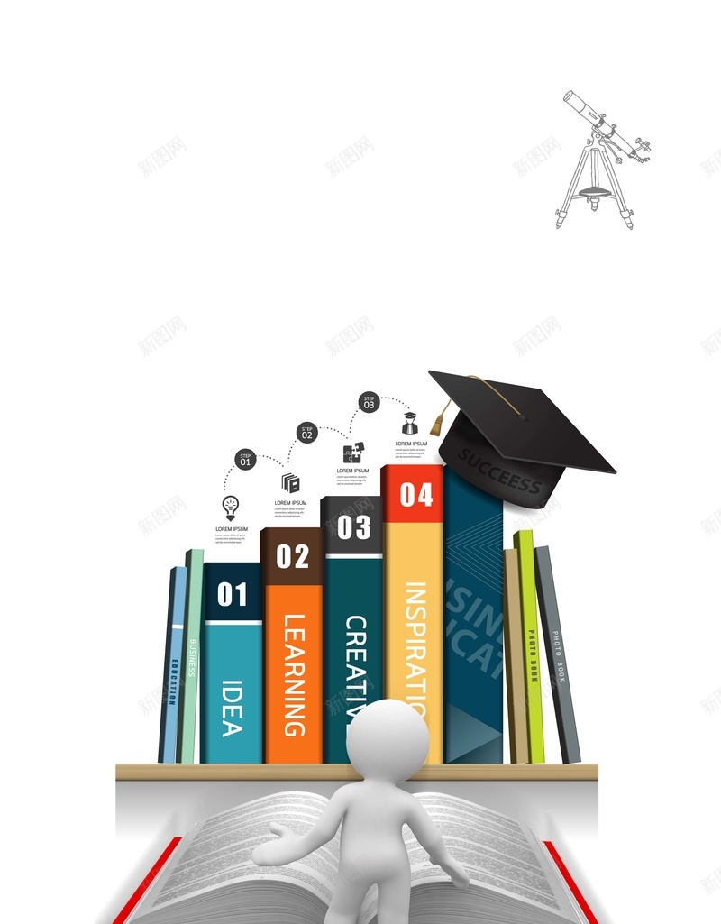 知识就是力量海报psd设计背景_新图网 https://ixintu.com 书 人物 力量 励志 卡通 学习改变命运 海报 知识 背景