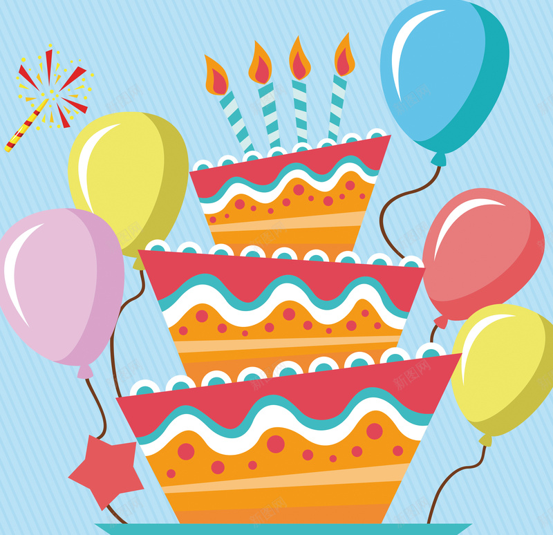 生日快乐创意展架jpg设计背景_新图网 https://ixintu.com 生日易拉宝 生日宴会 生日快乐 生日蛋糕 卡通 过生日 气球 生日会