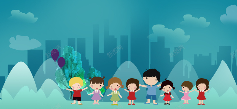 61儿童节城市剪影蓝色背景psd设计背景_新图网 https://ixintu.com 61儿童节 卡通 童趣 儿童节 儿童 小清新 文艺 素材 广告 设计 背景 儿童节海报