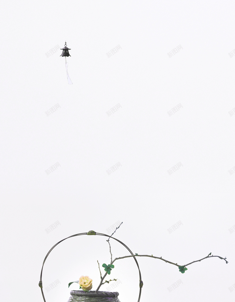 禅意插画清新艺术psd设计背景_新图网 https://ixintu.com 插画 文艺 清新 简约 纹理 花钵 优雅 唯美 大气 禅意