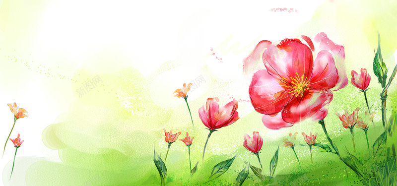 手绘娇艳花朵背景psd设计背景_新图网 https://ixintu.com 手绘背景 唯美花朵 花纹 设计素材 韩式风格 手绘花朵 自由想象 风景花纹 海报banner 卡通 童趣 手绘