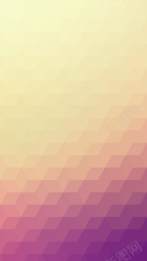 黄色紫色渐变下的晶格化立体H5背景背景