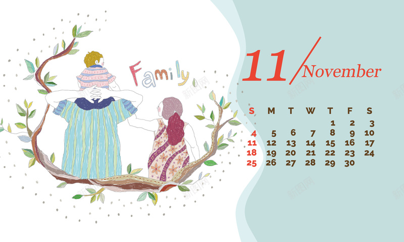 2018年清新手绘卡通全家福台历11月份psd设计背景_新图网 https://ixintu.com family 幸福一家人 2018 全家福 手绘 全家 狗年 台历 日历 十一月