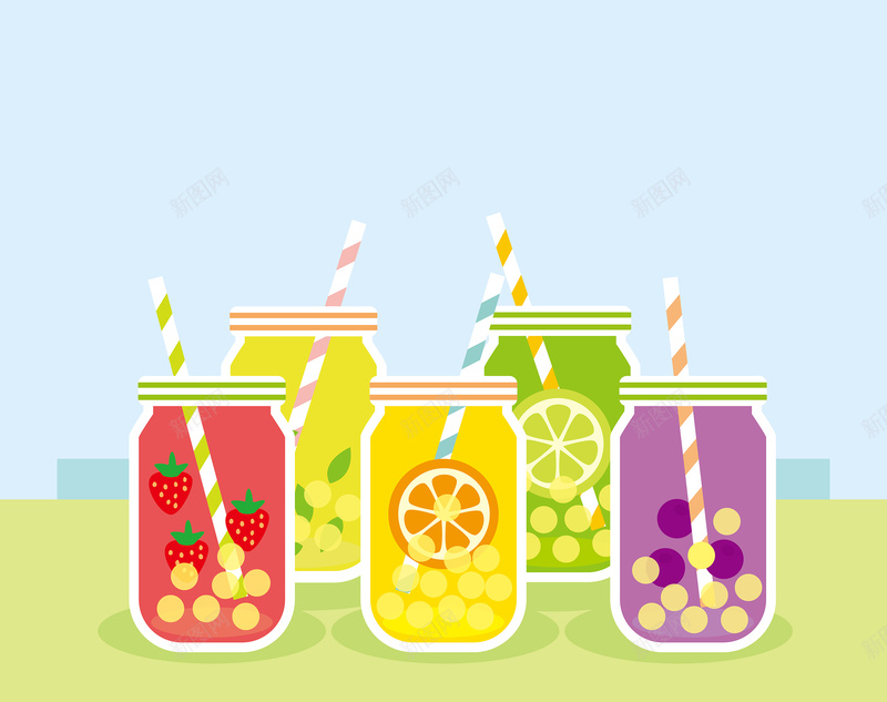 可爱儿童饮品店画册海报矢量背景素材eps设计背景_新图网 https://ixintu.com 水果饮品 可爱 彩色 美味 饮料 儿童画 饮品店海报背景 饮品店画册 清爽 展板背景素材