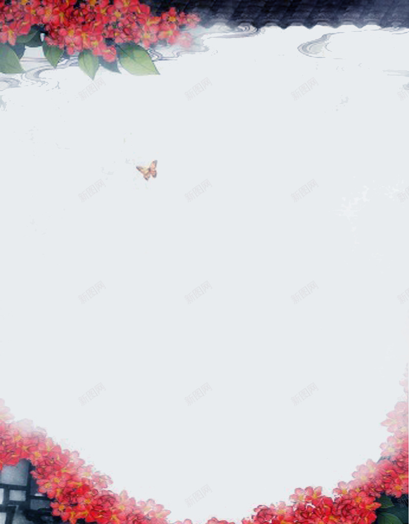 古风青砖红花加蝴蝶海报背景jpg设计背景_新图网 https://ixintu.com 古风 青砖 红花 蝴蝶 小院 古朴 平和 向往淳朴生活 诗