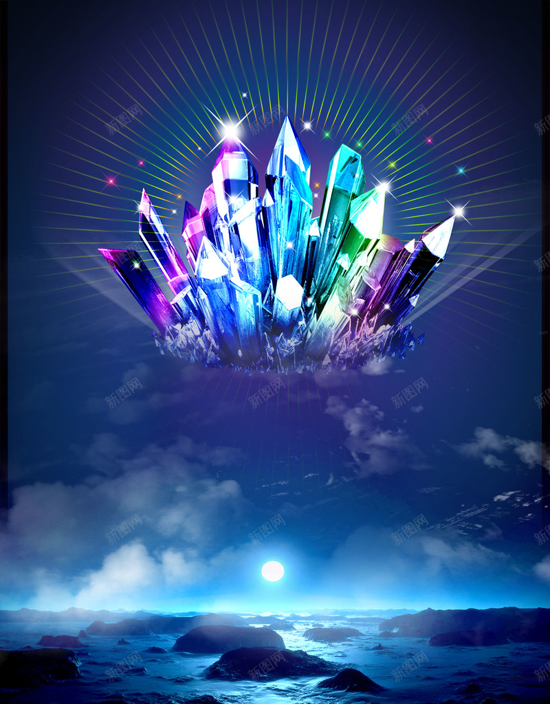 蓝色大海当地产海报背景素材psd设计背景_新图网 https://ixintu.com 房地产 大海 背景 钻石 蓝 彩色 海报 商业 科技 科幻 商务