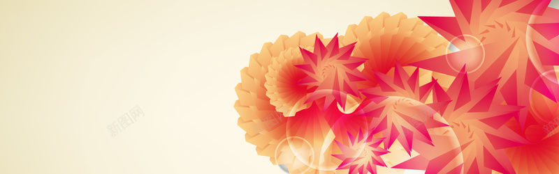 渐变花朵背景bannerpsd设计背景_新图网 https://ixintu.com 背景banner 几何图形 暖色 渐变 花朵 海报banner 扁平 几何