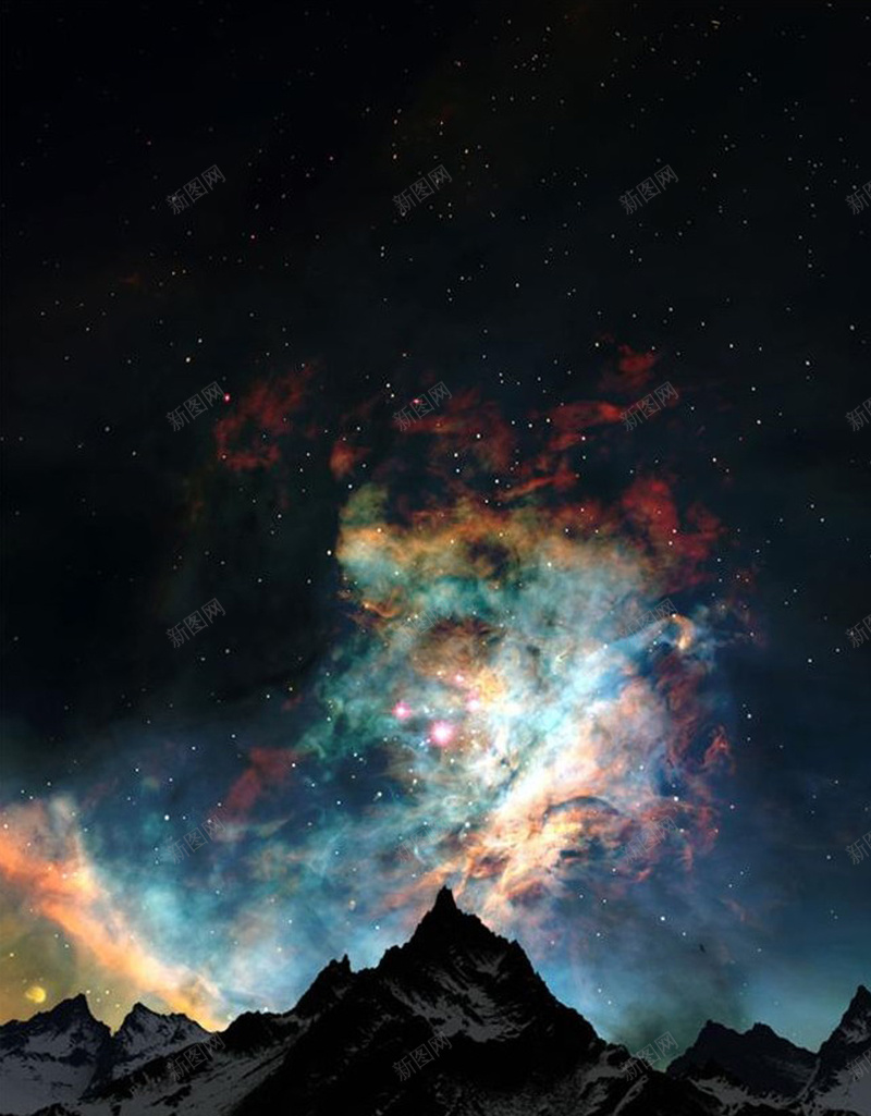 雪山星空H5背景jpg设计背景_新图网 https://ixintu.com 彩色 星云 星空 雪山 风景 H5背景 H5 h5 星海 星际 浪漫 梦幻