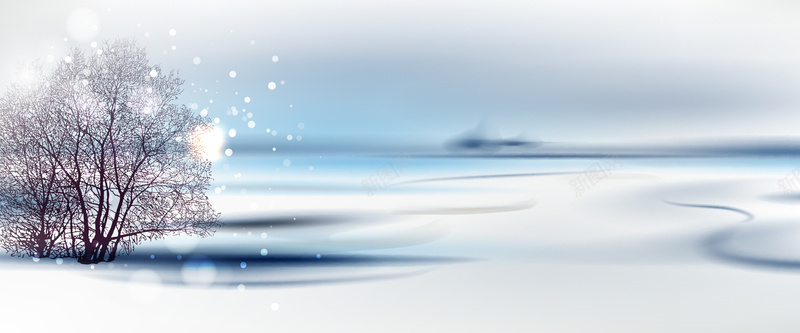 梦幻寒冷冬天自然风光banner背景jpg高清背景_新图网 https://ixintu.com 海报banner 冬季风景 自然风景 梦幻 浪漫