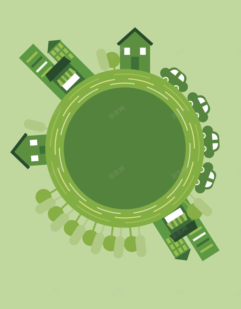 扁平地球日生态景观H5主图psd设计背景_新图网 https://ixintu.com 扁平 地球日 生态景观 绿色 房屋 H5主图 能源 树木 生机 公益 世界地球日 地球