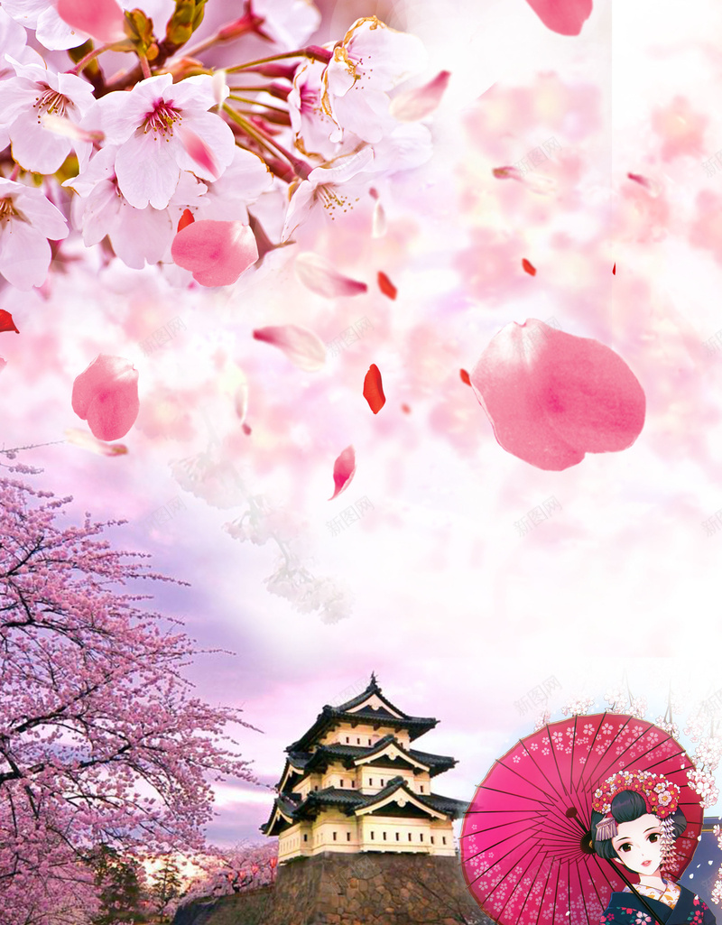 浪漫樱花梦幻背景psd设计背景_新图网 https://ixintu.com 梦幻背景 日本 梦幻 樱花 浪漫