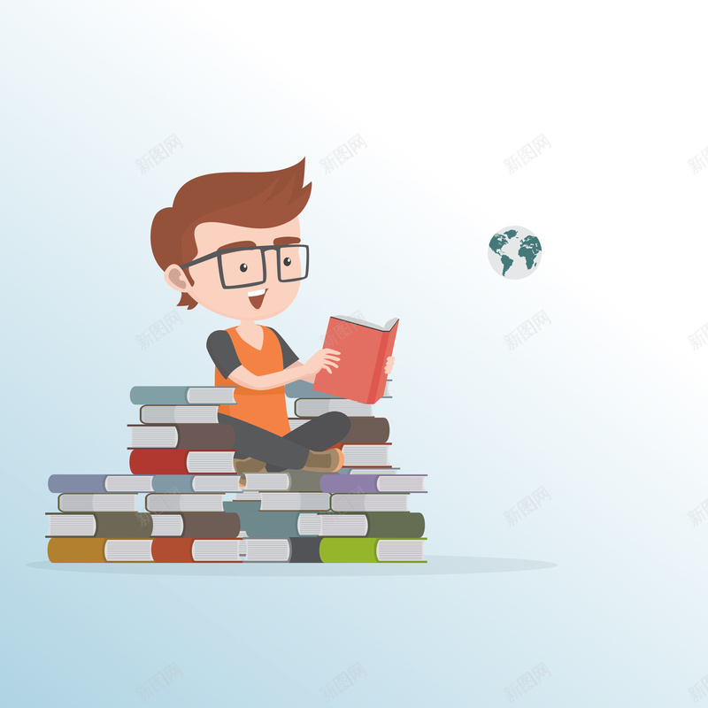 世界读书日卡通人物读书背景素材eps设计背景_新图网 https://ixintu.com 世界读书日 卡通 人物 读书 背景 素材 书本 阅读 扁平 节日