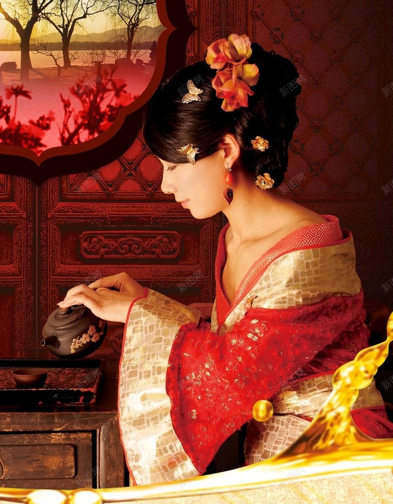 古典H5背景jpg设计背景_新图网 https://ixintu.com 古典 美女 茶艺 文化 彩色 H5背景 中国风 H5 h5