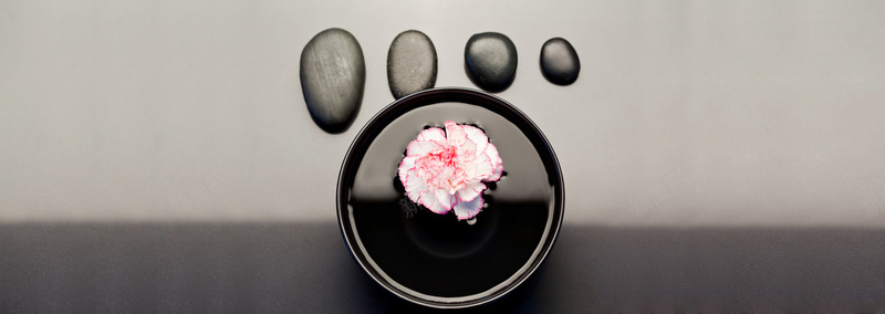 意境石块鲜花背景jpg设计背景_新图网 https://ixintu.com 意境 鲜花 海报banner 中国风 禅意