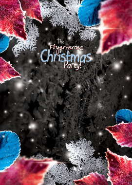 黑色炫酷圣诞节庆祝派对海报模板背景