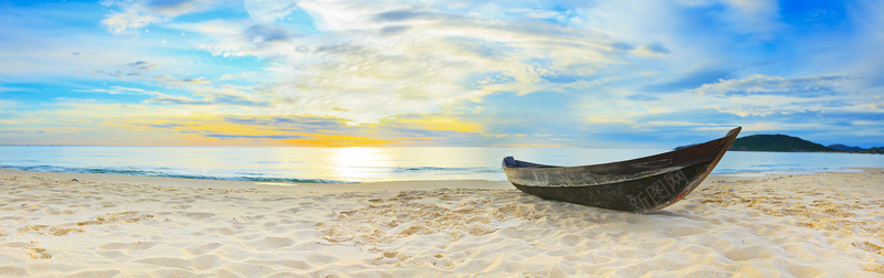 沙滩唯美夕阳背景bannerjpg设计背景_新图网 https://ixintu.com 沙滩 唯美 夕阳 背景 banner 船只 天蓝 彩云 海报banner 其他