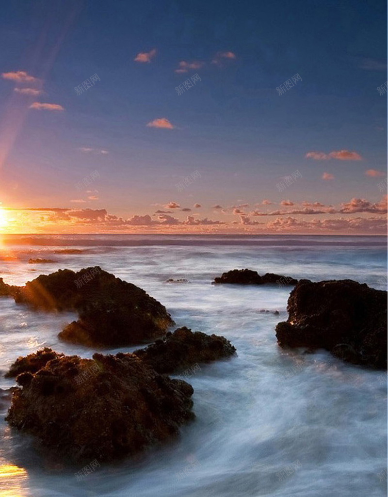 夕阳海景H5背景jpg设计背景_新图网 https://ixintu.com 风景 海 石头 天空 彩色 H5背景 H5 h5 摄影