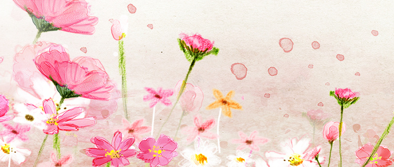 手绘粉色浪漫背景psd设计背景_新图网 https://ixintu.com 海报banner 粉色浪漫背景 手绘卡通画 卡通 童趣 蜡笔画鲜花 手绘